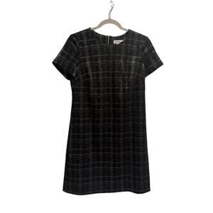 Calvin Klein Black and Gray Plaid Dress